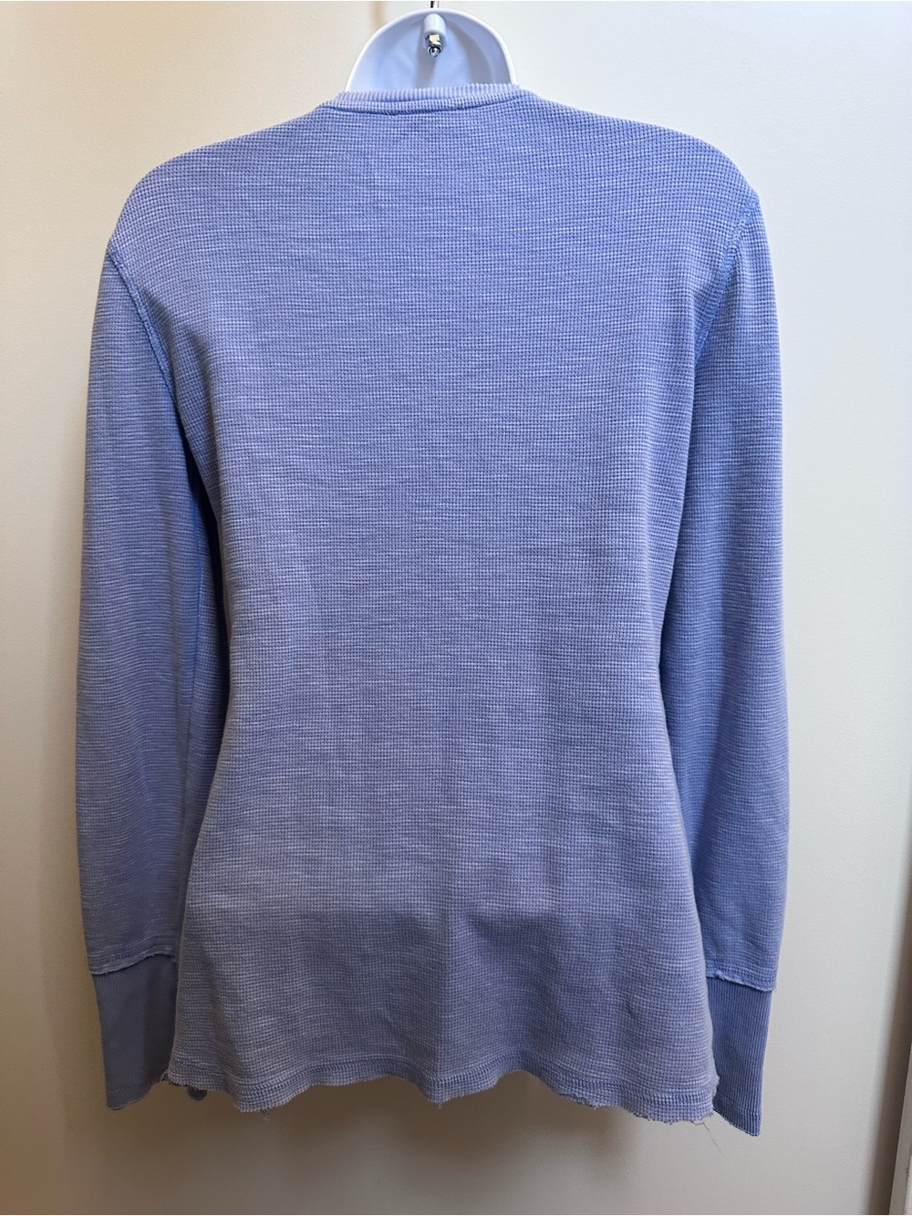 Sundance Blue Lavender Embroidered V-Neck Waffle Knit top - Picture 5 of 6